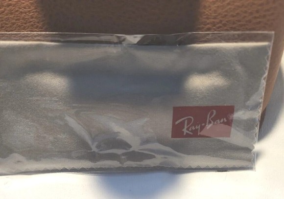 Rayban Sunglasses Eyeglasses Soft Leather Brown Case w/ Cleaning Cloth - Picture 7 of 8